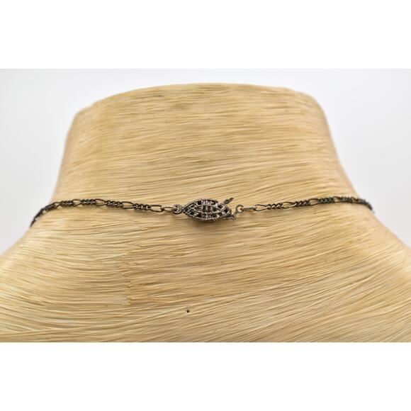 Sadie Green Vintage Crystal Collar Y Drop Silver Prong Rhinestone Signed Bin6B - Picture 6 of 12